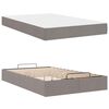 vidaXL Cadre de lit avec matelas avec matelas 2 pcs Taupe tissu