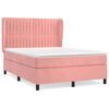 vidaXL Sommier &agrave; lattes de lit avec matelas Rose 140x200 cm Velours