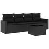 vidaXL Salon de jardin 5 pcs avec coussins noir r&eacute;sine tress&eacute;e