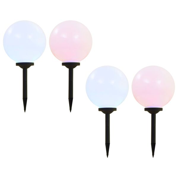 vidaXL Lampes solaires sph&eacute;riques LED de jardin 4 pcs 30 cm RVB