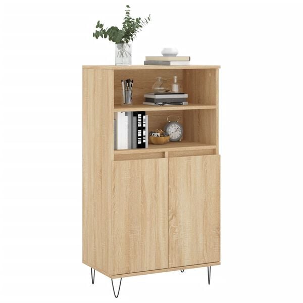 vidaXL Buffet haut Ch&ecirc;ne sonoma 60x36x110 cm Bois d'ing&eacute;nierie