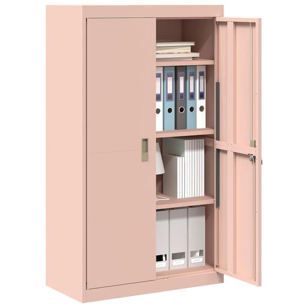 vidaXL Armoire de rangement 2 pcs Rose 80 x 40 x 140 cm Acier