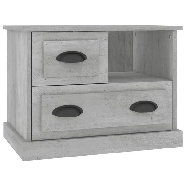 vidaXL Table de chevet gris béton 60x39x45 cm