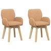 vidaXL Chaises de salle &agrave; manger pivotantes 2 pcs Boucl&eacute; Beige