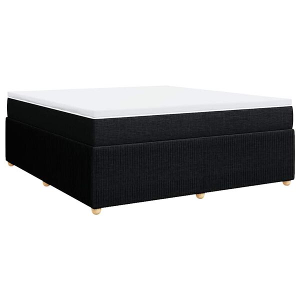 vidaXL Sommier &agrave; lattes de lit avec matelas Noir 180x200 cm Tissu