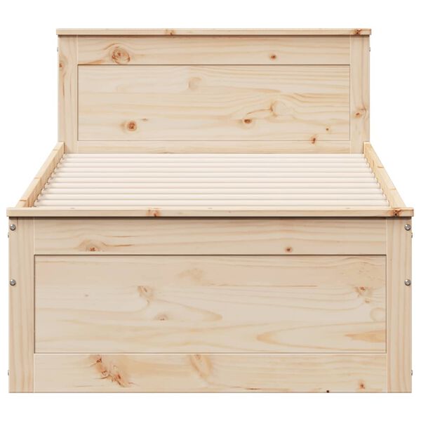 vidaXL Cadre de lit sans matelas avec t&ecirc;te de lit 100x200 cm bois pin