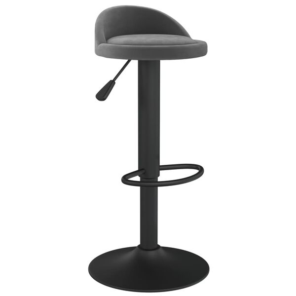 vidaXL Tabourets de bar lot de 2 gris fonc&eacute; velours
