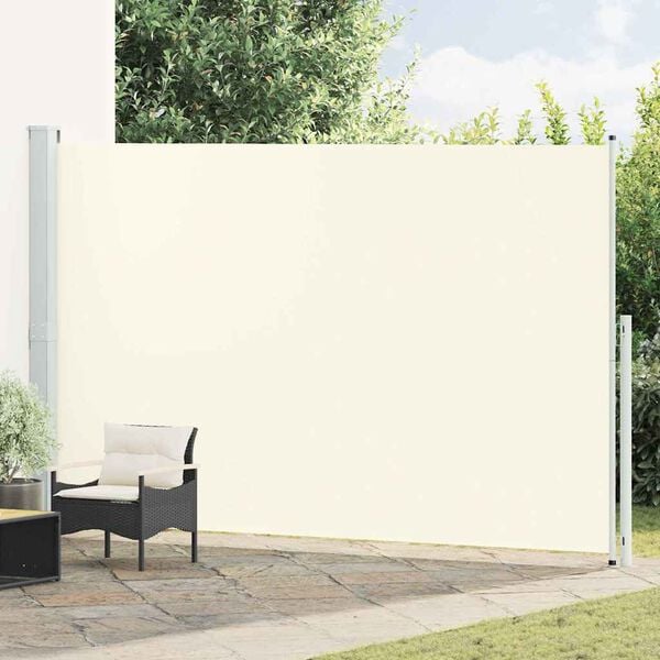 vidaXL Auvent lat&eacute;ral r&eacute;tractable de patio 220x500 cm Cr&egrave;me