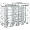 vidaXL Lit sur&eacute;lev&eacute; gabion 100 x 50 x 80 cm Acier galvanis&eacute; Argent&eacute;