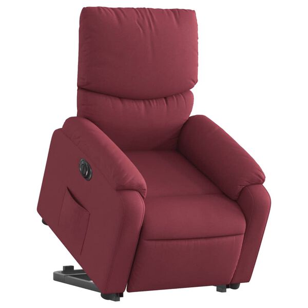 vidaXL Fauteuil inclinable &eacute;lectrique rouge bordeaux tissu