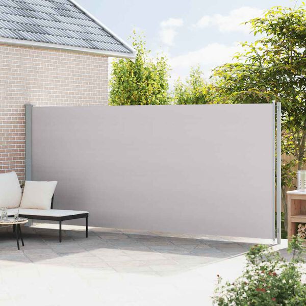 vidaXL Auvent lat&eacute;ral r&eacute;tractable de patio 200x600 cm Gris