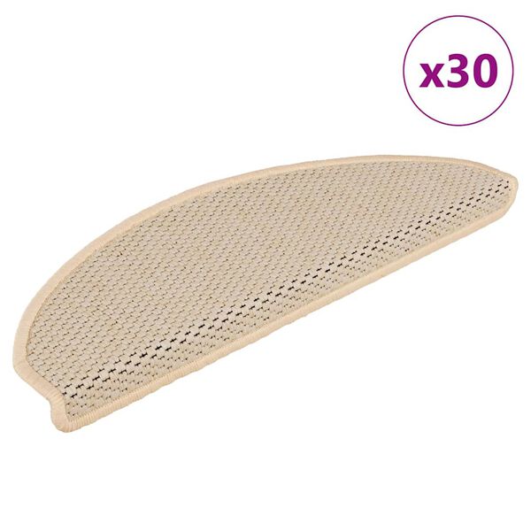vidaXL Tapis d'escalier autocollants 30 pcs 65x21x4 cm berb&egrave;re