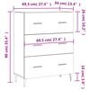 vidaXL Buffet Blanc brillant 69,5x34x90 cm Bois d'ingénierie