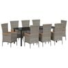 vidaXL Ensemble de salle &agrave; manger pour jardin 9 pc Gris