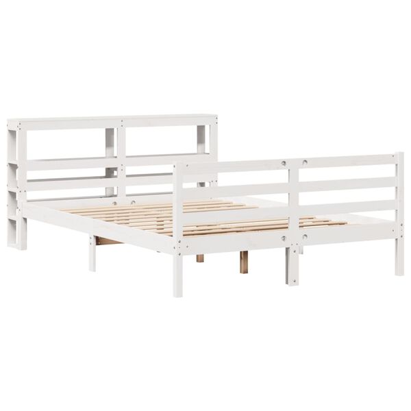 vidaXL Cadre de lit sans matelas blanc 160x200 cm bois de pin massif