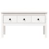 vidaXL Table basse Blanc 102x49x55 cm Bois massif de pin