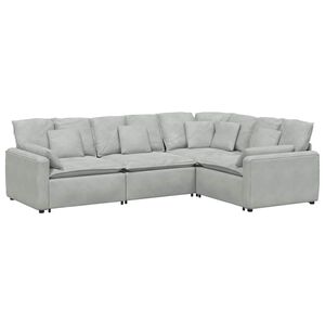 vidaXL Canap&eacute; modulable avec coussins velours gris clair