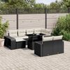 vidaXL Salon de jardin 11 pcs avec coussins noir r&eacute;sine tress&eacute;e