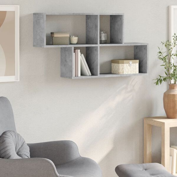 vidaXL Étagère murale gris béton 100x20x53 cm bois d'ingénierie