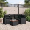 vidaXL Salon de jardin 5 pcs avec coussins noir r&eacute;sine tress&eacute;e