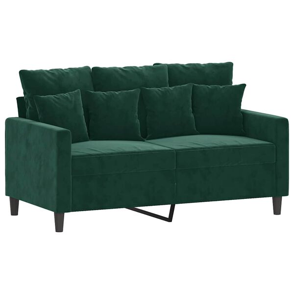 vidaXL Canap&eacute; &agrave; 2 places Vert fonc&eacute; 120 cm Velours