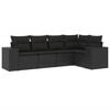 vidaXL Salon de jardin 5 pcs avec coussins noir r&eacute;sine tress&eacute;e