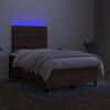 vidaXL Sommier &agrave; lattes de lit matelas et LED marron fonc&eacute; 120x190 cm