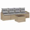 vidaXL Ensemble de Canap&eacute;s 5 pcs Beige et Gris clair polyrotin