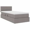 vidaXL Lit avec rangement et LED avec matelas Taupe 100 x 200 cm tissu