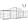 vidaXL Paniers à gabions arqués 18 pcs 200x50x60/80 cm fer galvanisé