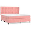 vidaXL Sommier &agrave; lattes de lit avec matelas Rose 160x200 cm Velours