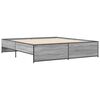 vidaXL Cadre de lit sans matelas sonoma gris 200x200 cm