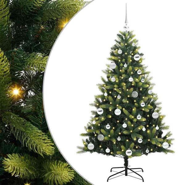 vidaXL Arbre de No&euml;l artificiel &agrave; charni&egrave;res 150 LED Vert 150 cm