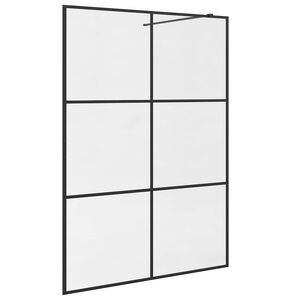 vidaXL Paroi de douche avec verre ESG transparent 140x195 cm Noir