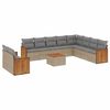 vidaXL Salon de jardin 11 pcs avec coussins beige r&eacute;sine tress&eacute;e