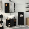 vidaXL Ensemble de mobilier de salle de bain avec &eacute;tag&egrave;re 3 pcs Noir