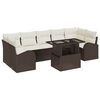 vidaXL Ensemble de canap&eacute; de jardin 8 pc Marron polyrotin