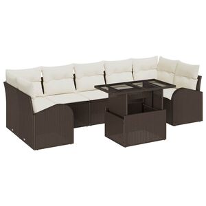 vidaXL Ensemble de canap&eacute; de jardin 8 pc Marron polyrotin