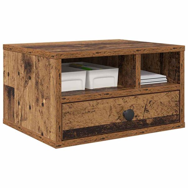 vidaXL Support d'imprimante avec tiroir Bois Ancien 40 x 32 x 24 cm