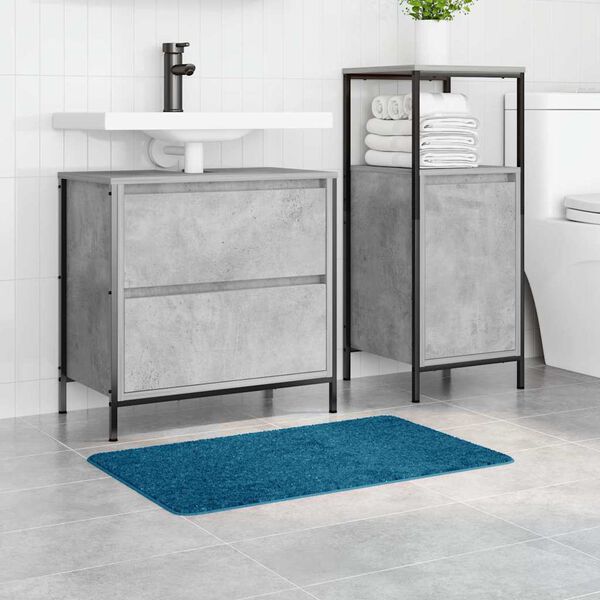 vidaXL Tapis de bain antid&eacute;rapant Bleu 50 x 80 cm PP