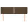vidaXL T&ecirc;te de lit avec oreilles Marron Fonc&eacute; 147x16x78/88 cm Tissu