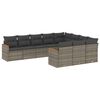 vidaXL Salon de jardin avec coussins 10 pcs gris r&eacute;sine tress&eacute;e