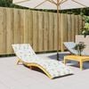 vidaXL Coussin de chaise longue motif de feuilles tissu oxford