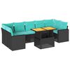 vidaXL Salon de jardin 8 pcs avec coussins noir r&eacute;sine tress&eacute;e