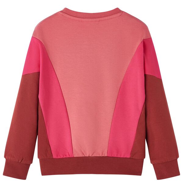 Sweat-shirt enfants bloc de couleurs rose et henné 116