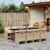 vidaXL Ensemble &agrave; manger de jardin et coussins 9 pcs beige Poly rotin