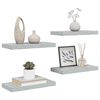 vidaXL &Eacute;tag&egrave;res murales flottantes 4 pcs gris b&eacute;ton 50x23x3,8 cm MDF