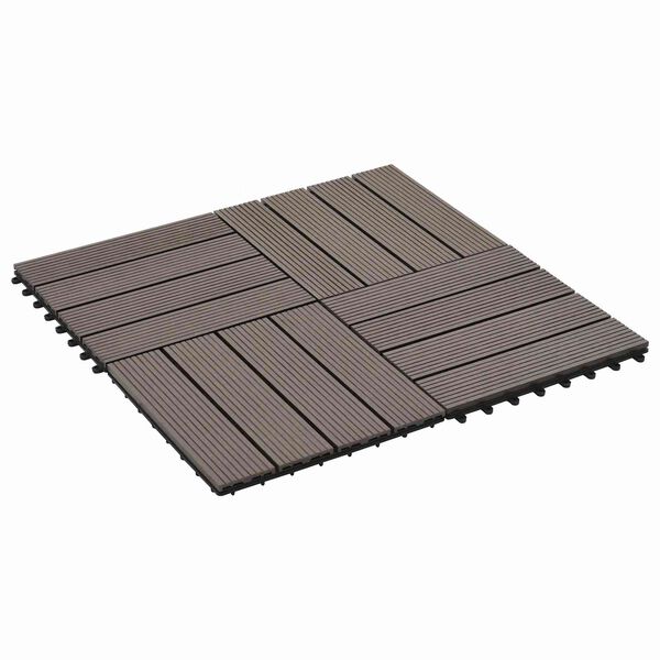 vidaXL Carreau de terrasse 11 pcs Marron fonc&eacute; 30 x 30 cm WPC