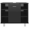 vidaXL Armoire de salle de bain Noir brillant 60x32x53,5 cm Aggloméré