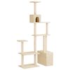 vidaXL Arbre &agrave; chat avec poteaux &agrave; griffer en sisal Cr&egrave;me 177,5 cm